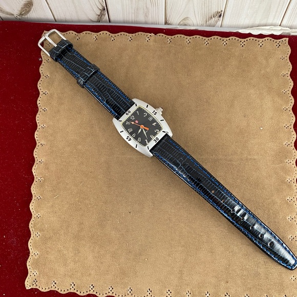 Michele Urban Watch Mini Aluminum Black Dial Blue or Red Strap with Box - Picture 8 of 12